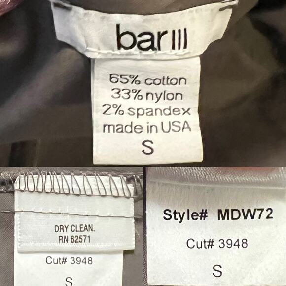 Bar III Women's Gray V-Neck Cinched Waist Zip Front A-Line Dress Size Small - Picture 12 of 13